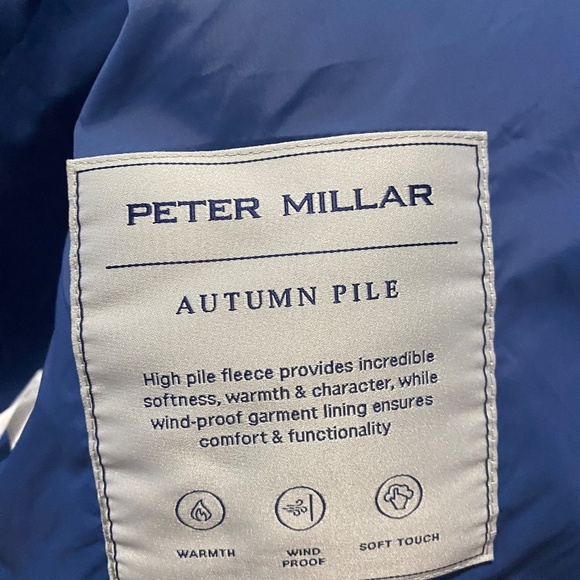 MENS PETER MILLAR CROWN AUTUMN PILE FLEECE FULL ZIP Jacket LARGE STARDUST - Picture 5 of 6